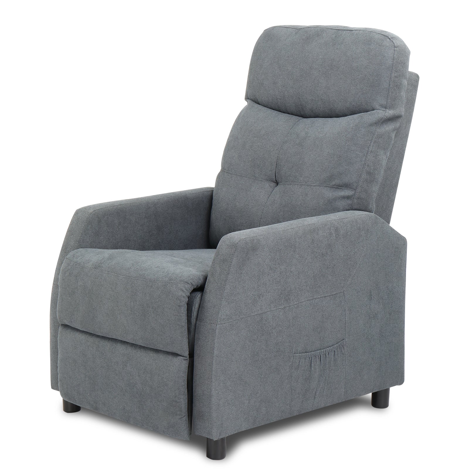 Fabric With 6-Point Massage Heating Function Recliner Light Gray