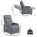 Fabric With 6-Point Massage Heating Function Recliner Light Gray
